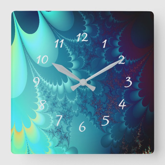 Fractal Square Wall Clock (Front)