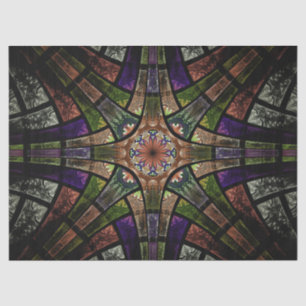 Fractal Stained Glass Window Abstract 23 Decoupage Tissue Paper