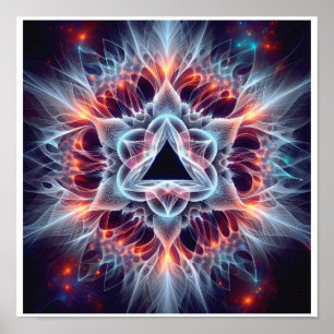 Fractal Star Collapse in Cosmic Bloom Poster