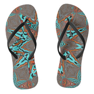 Fractal Star of Happy Future Flip Flops