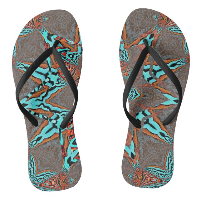 Fractal Star of Happy Future Flip Flops (Footbed)