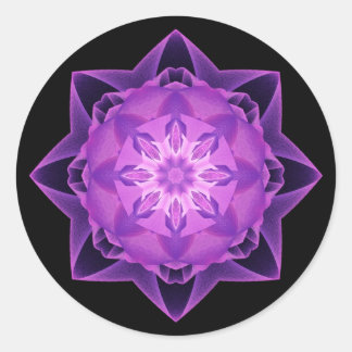 Fractal Stardust purple Classic Round Sticker