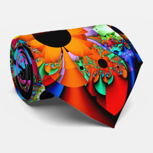 Fractal Sunflower Style Single Side Tie