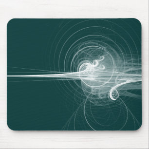 Fractal Swirl - Forest Green Mouse Pad