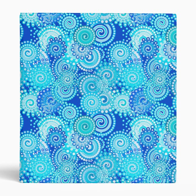 Fractal swirl pattern, cobalt blue binder (Front)
