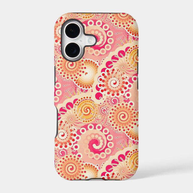 Fractal swirl pattern, coral, peach (Back)