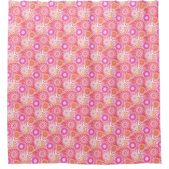 Fractal swirl pattern, coral, pink and cream (Front)