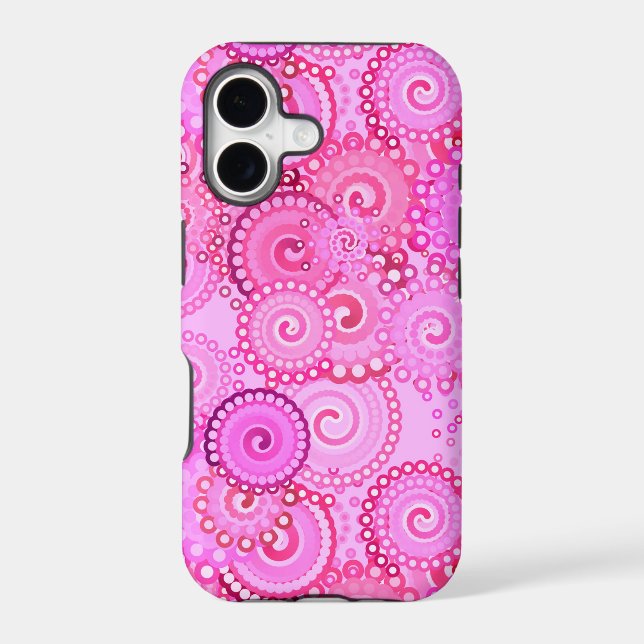 Fractal swirl pattern, pink and fuchsia (Back)