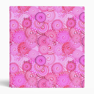 Fractal swirl pattern, pink and fuchsia binder