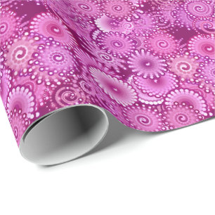 Fractal swirl pattern, purple, pink, plum, lilac wrapping paper