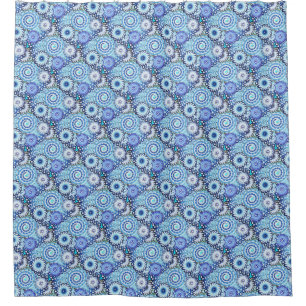 Fractal swirl pattern, shades of blue