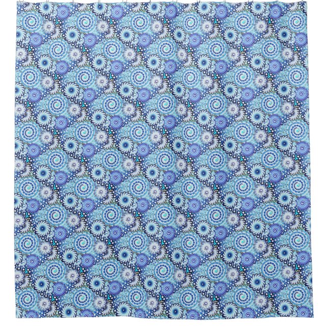 Fractal swirl pattern, shades of blue (Front)