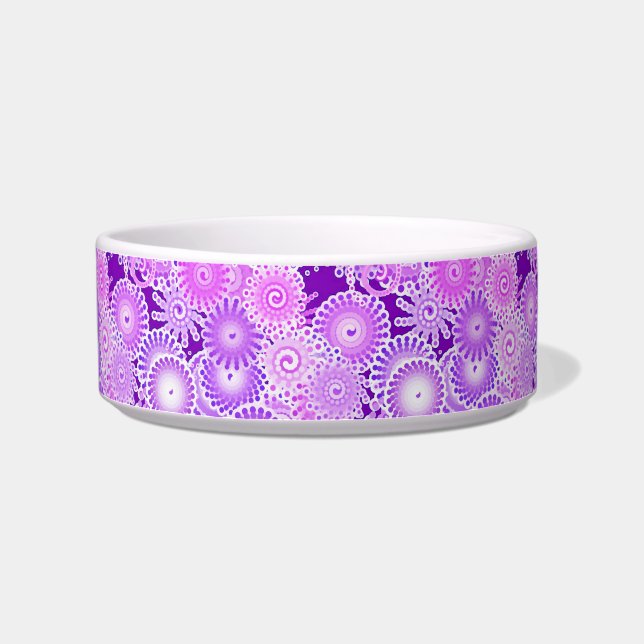 Fractal swirl pattern, shades of purple bowl (Left)