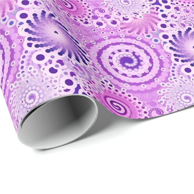 Fractal swirl pattern, violet, orchid wrapping paper (Roll Corner)
