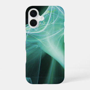 FRACTAL SWIRLS IN BLUE TURQOISE GREEN TEAL iPhone 16 CASE