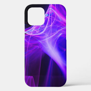 FRACTAL SWIRLS IN PURPLE BLUE PINK iPhone 12 CASE
