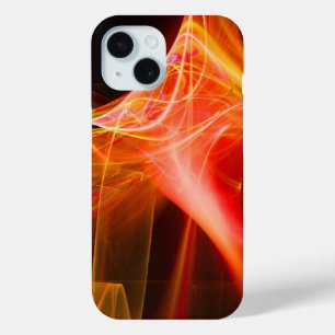 FRACTAL SWIRLS IN YELLOW ORANGE RED iPhone 15 CASE