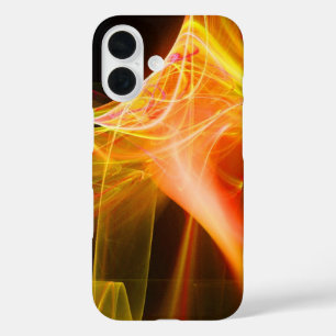 FRACTAL SWIRLS IN YELLOW ORANGE RED iPhone 16 CASE