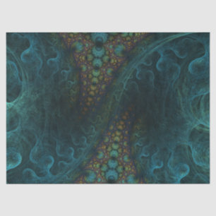 Fractal Teal Spiral Abstract 24 Decoupage  Tissue Paper