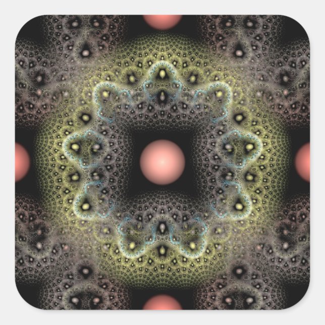 Fractal texture square sticker (Front)