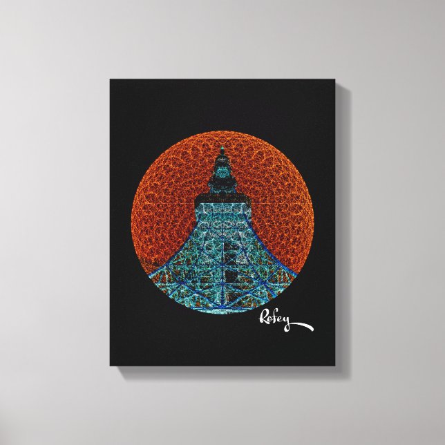 Fractal Tokyo Tower by Rofey Canvas Print (Front)