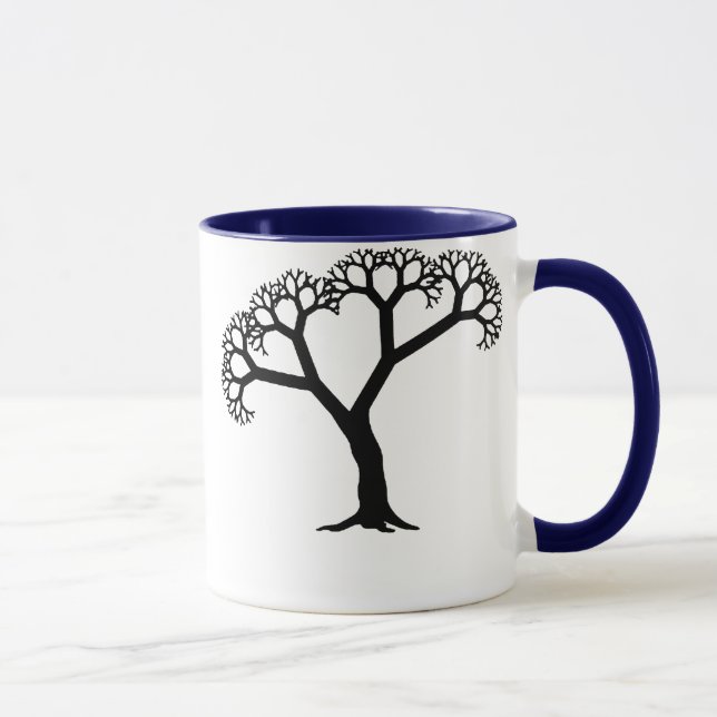 Fractal Tree Black Mug (Right)
