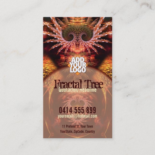 Fractal Tree Visionary New Age w/ Logo Business Ca Business Card (Front)