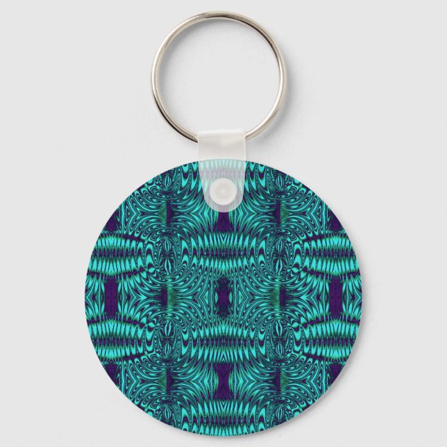 fractal turquoise keychain (Front)