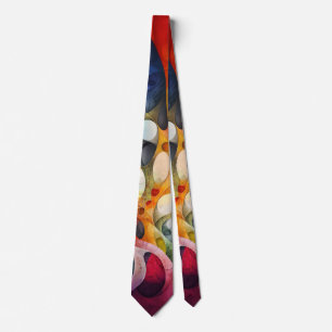 Fractal Universe Red Yellow Tie