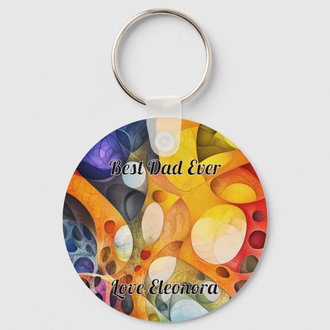 Fractal Universe Round Keychain (Front)