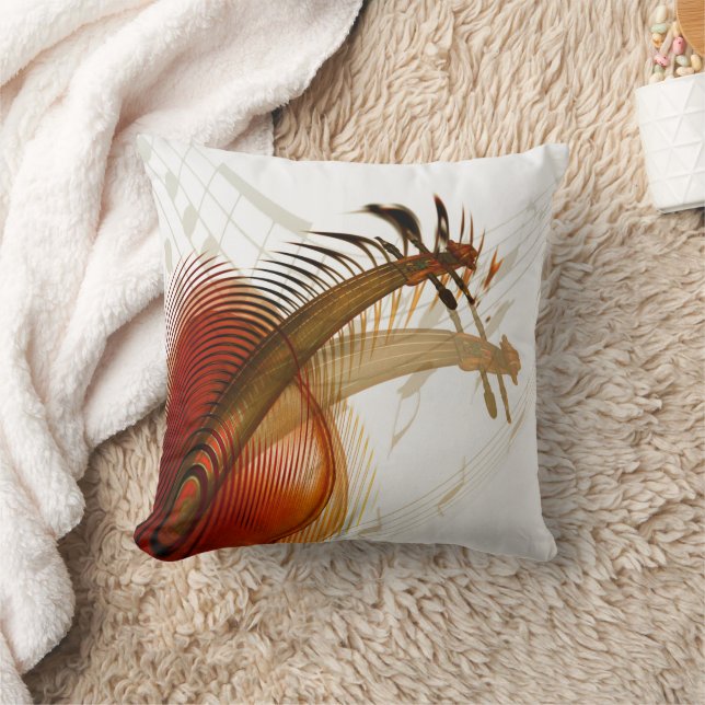 Fractal Violin Music violin  Throw Pillow (Blanket)