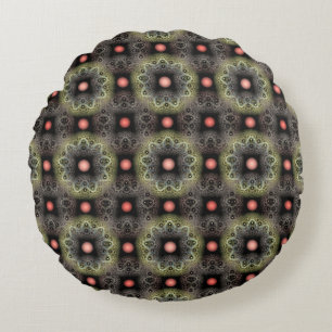 Fractal visual harmonic pattern round pillow