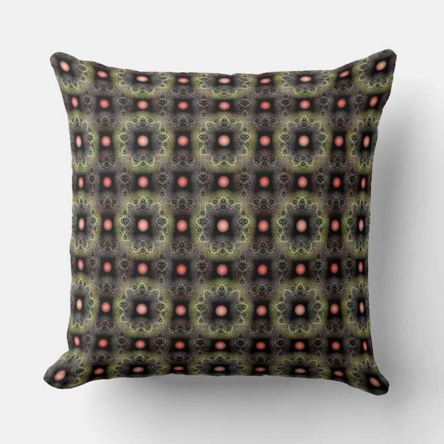 Fractal visual harmonic pattern throw pillow (Front)