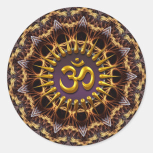 Fractal Weave Golden (Aum) Symbol Sticker