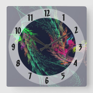 Fractal - Winged Dragon Square Wall Clock