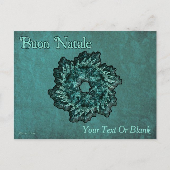 Fractal Wreath - Buon Natale Postcard (Front)
