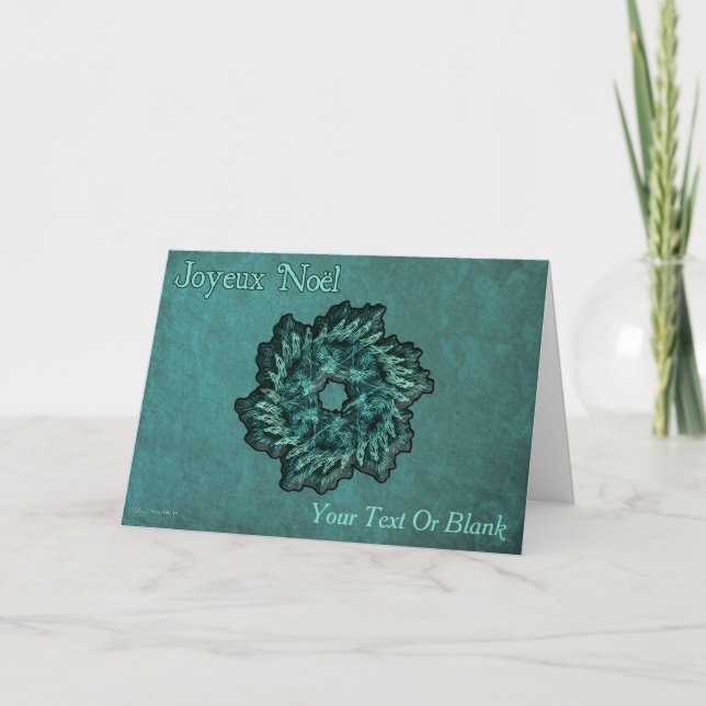 Fractal Wreath - Joyeux Noël Card (Front)