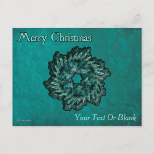 Fractal Wreath - Merry Christmas Postcard