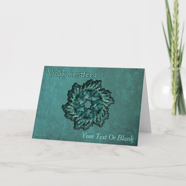 Fractal Wreath - Vrolijk kerstfeest Card (Front)