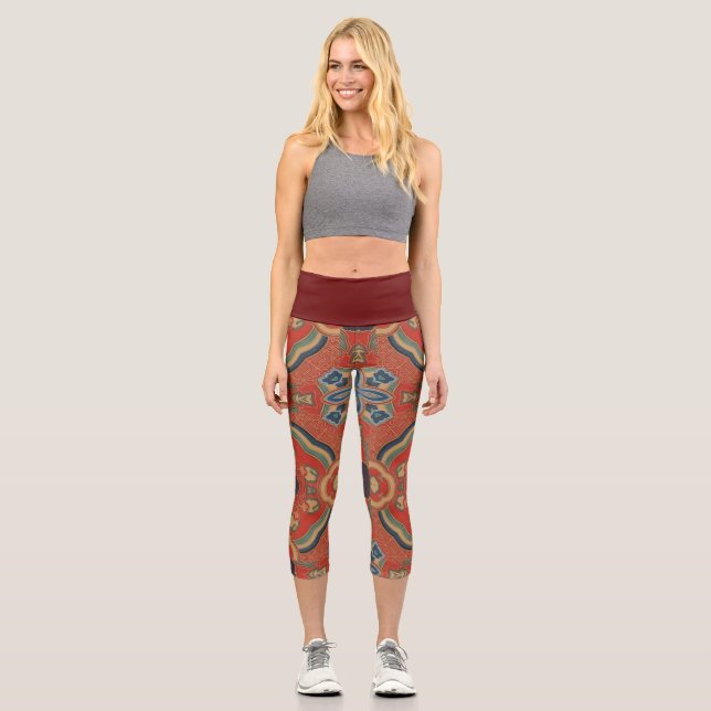 Fractal | Zazzle_Growshop. Capri Leggings (Front)