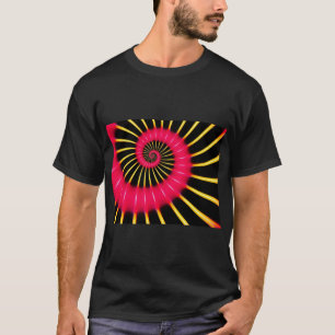Fractale en spirale rose et jaune néon - T-Shirt