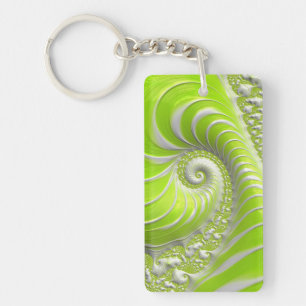 Fractale en spirale verte citron abstrait