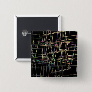 Fractalised Metal Frames square Badge 2 Inch Square Button