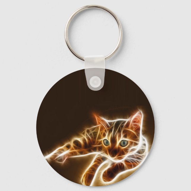 Fractalius Bengal Cat Keychain (Front)