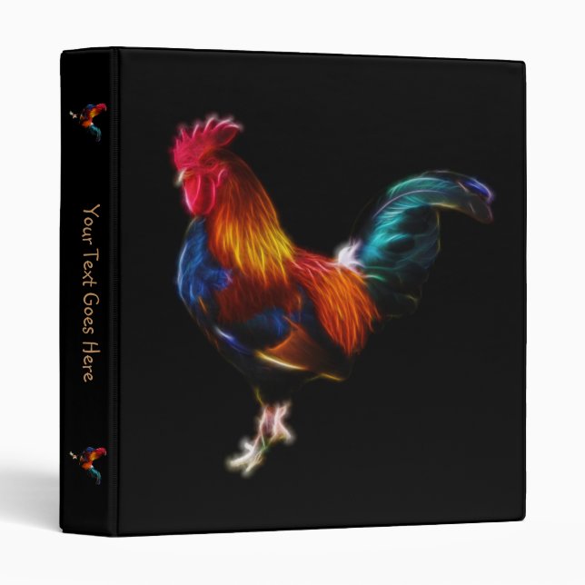 Fractalius Leghorn Rooster Binder (Front/Spine)