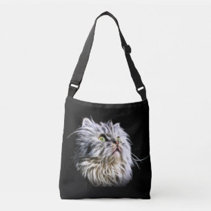 Fractalius persian cat face crossbody bag