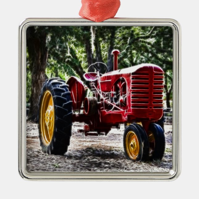Fractalius Tractor Metal Ornament (Front)