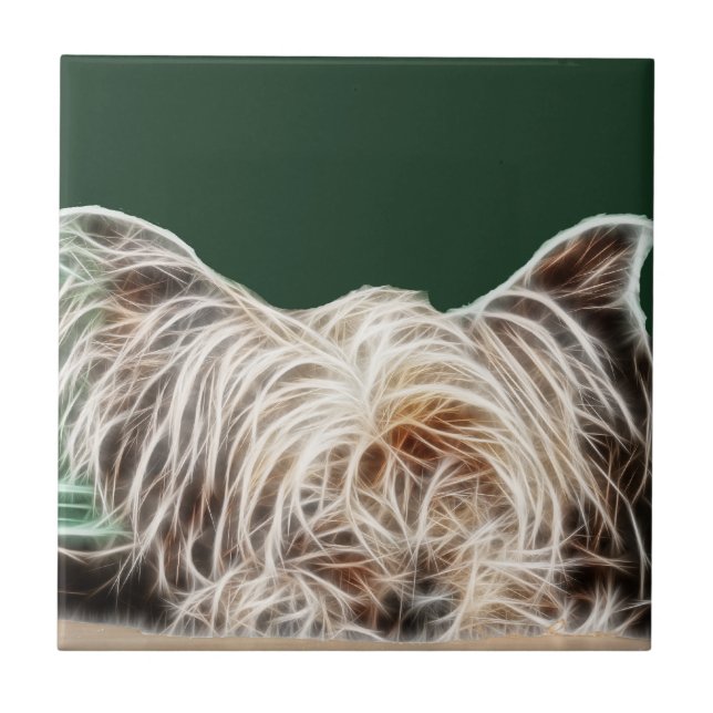 Fractalius Yorkie Dog Tile (Front)