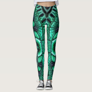 Fractalized malachite4 leggings