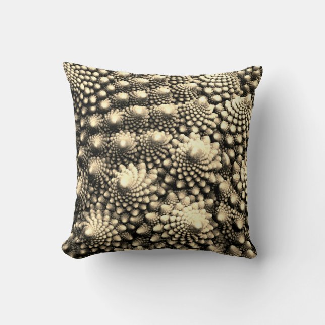 Fractals in Vegetable Aisle, Romanesco Broccoli Throw Pillow (Front)